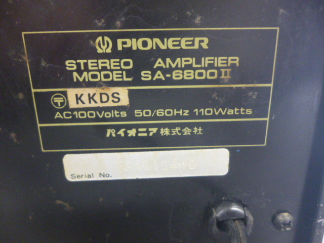 890302 PIONEER パイオニア SA-6800Ⅱ プリメインアンプの画像5