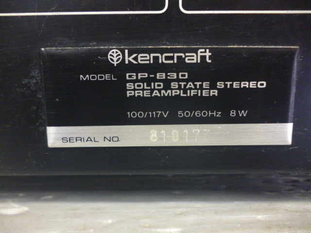 890326 KENCRAFT ケンクラフト GP-830 ステレオプリアンプ_画像5