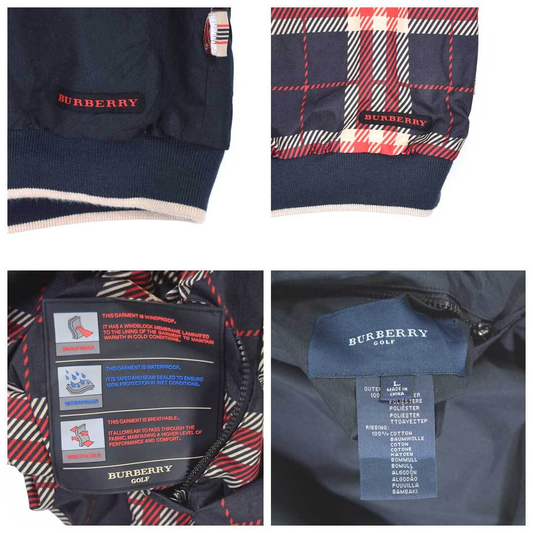 【送料無料】バーバリー ゴルフ リバーシブル ナイロンベスト 防水 防風 通気性 BURBERRY GOLF メンズL 古着 @CJ0096