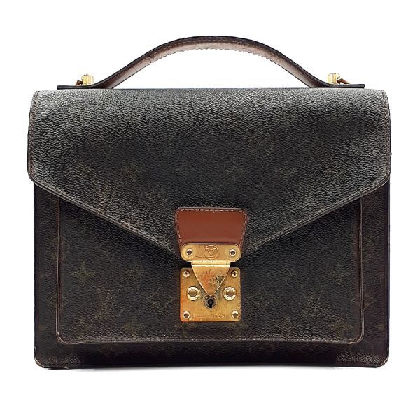 ルイヴィトン LOUIS VUITTON ハンドバッグ 鞄 M51185 モンソー28 モノグラム キャンバス No.SR0050 茶 ブラウン系 01-24051106-a_画像1