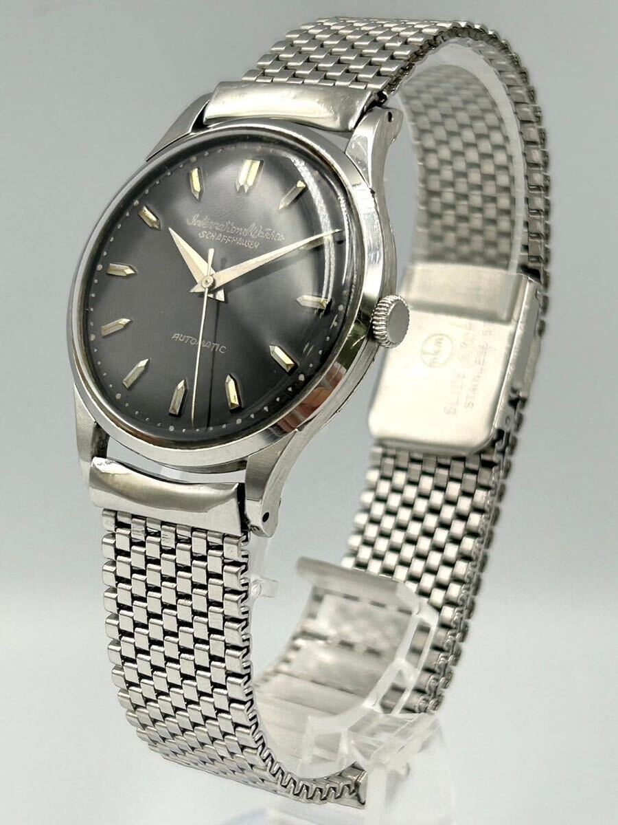 【稼働】IWC インターナショナルウォッチカンパニー シャフハウゼン 腕時計 自動巻き 黒文字盤 ステンレス製 SSの画像3