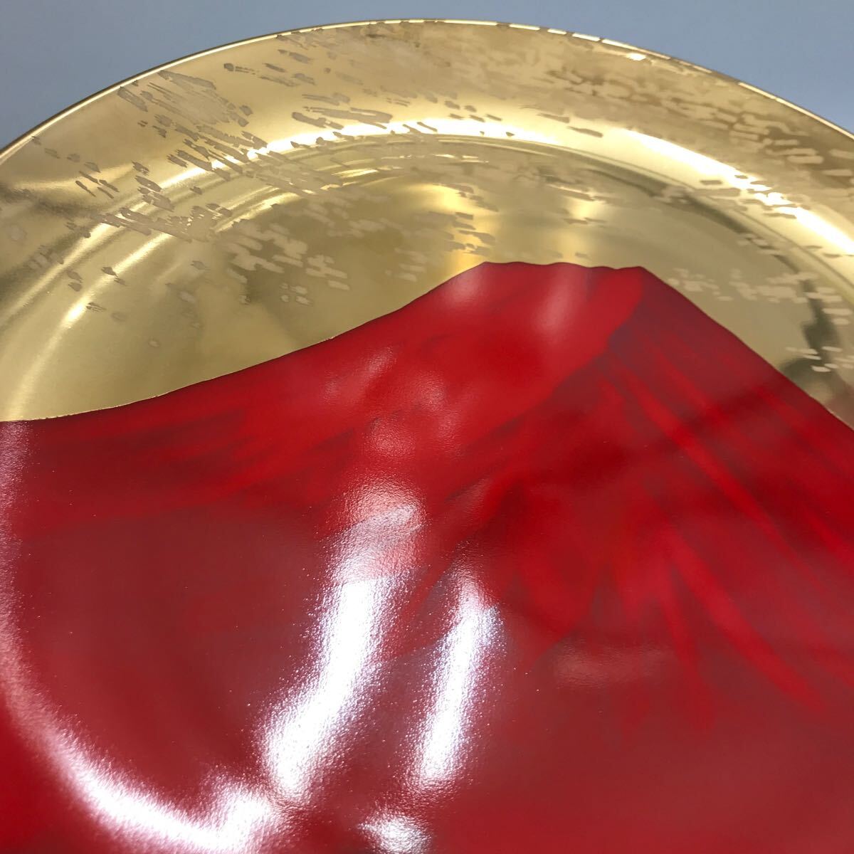 ノリタケ 日産USA 20周年記念 赤富士 金彩プレート 飾皿 レトロ noritakeの画像2