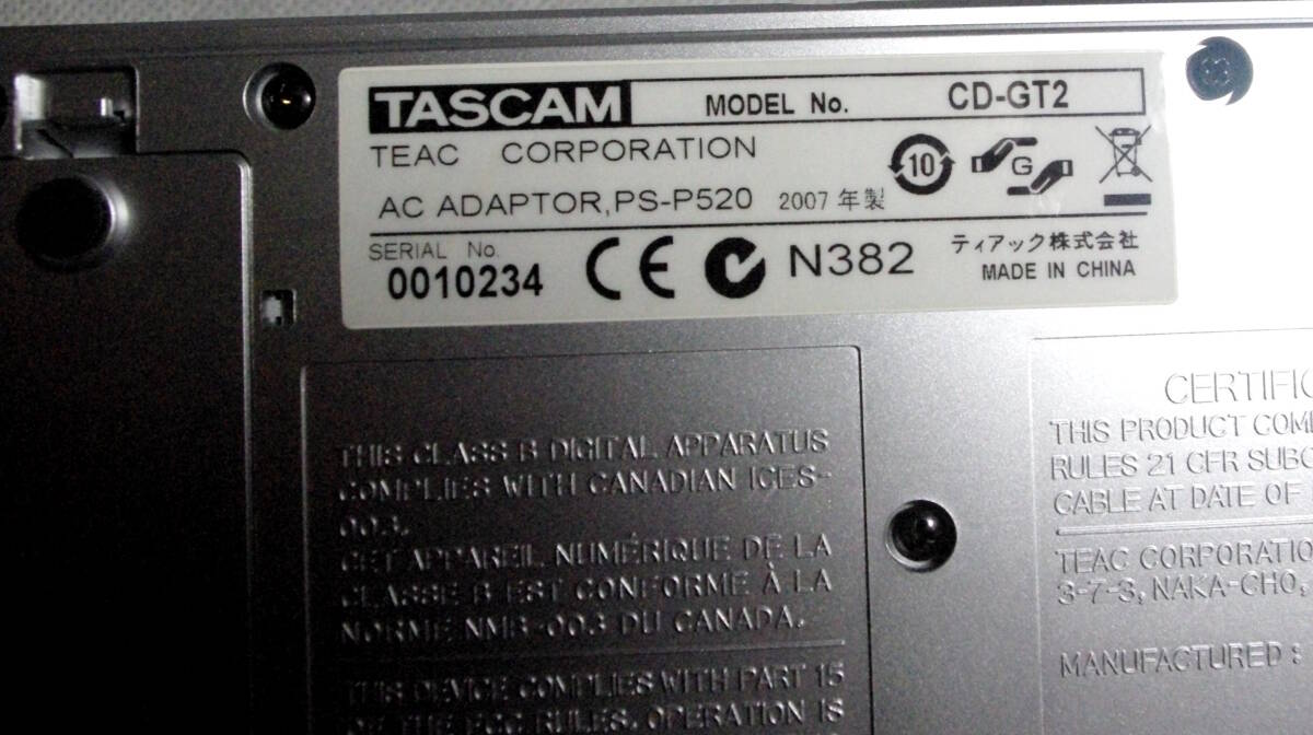 TASCAM CD-GT2 Portable CD Guitar Trainer　ジャンク_画像5