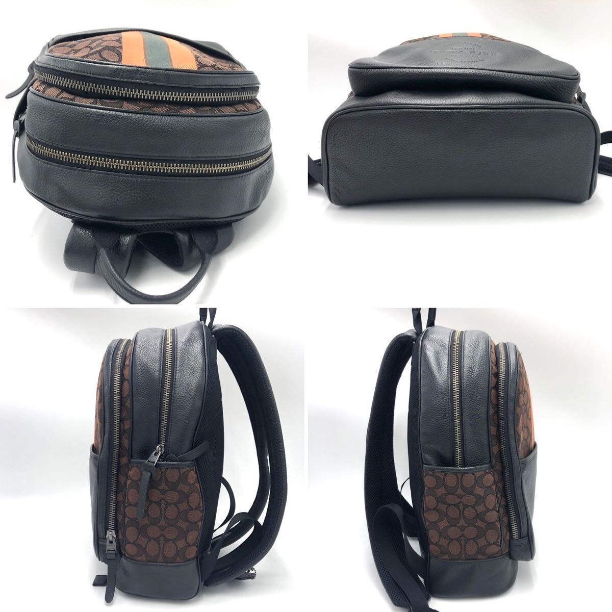  as good as new present close year of model *COACH rucksack backpack Coach bag leather men's business ton pson signature black 