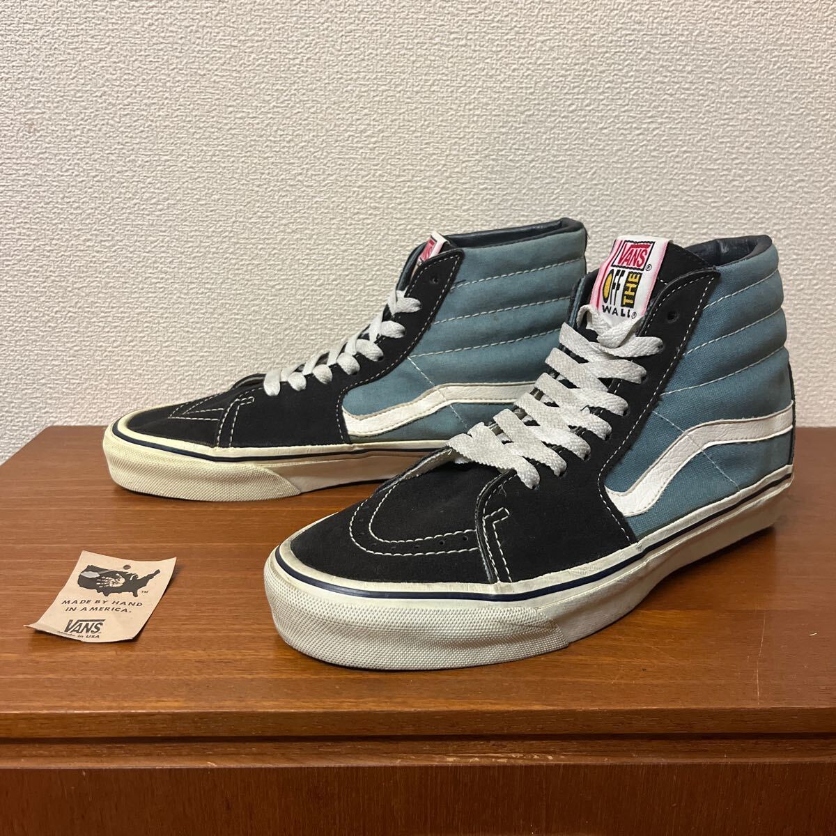 送料込 貴重 80-90s VANS バンズ HI-TOP ハイトップ SK8-HI USA製 アメリカ製 サイズ 8 26cm ビンテージ オールドスクール 試着のみ _画像1