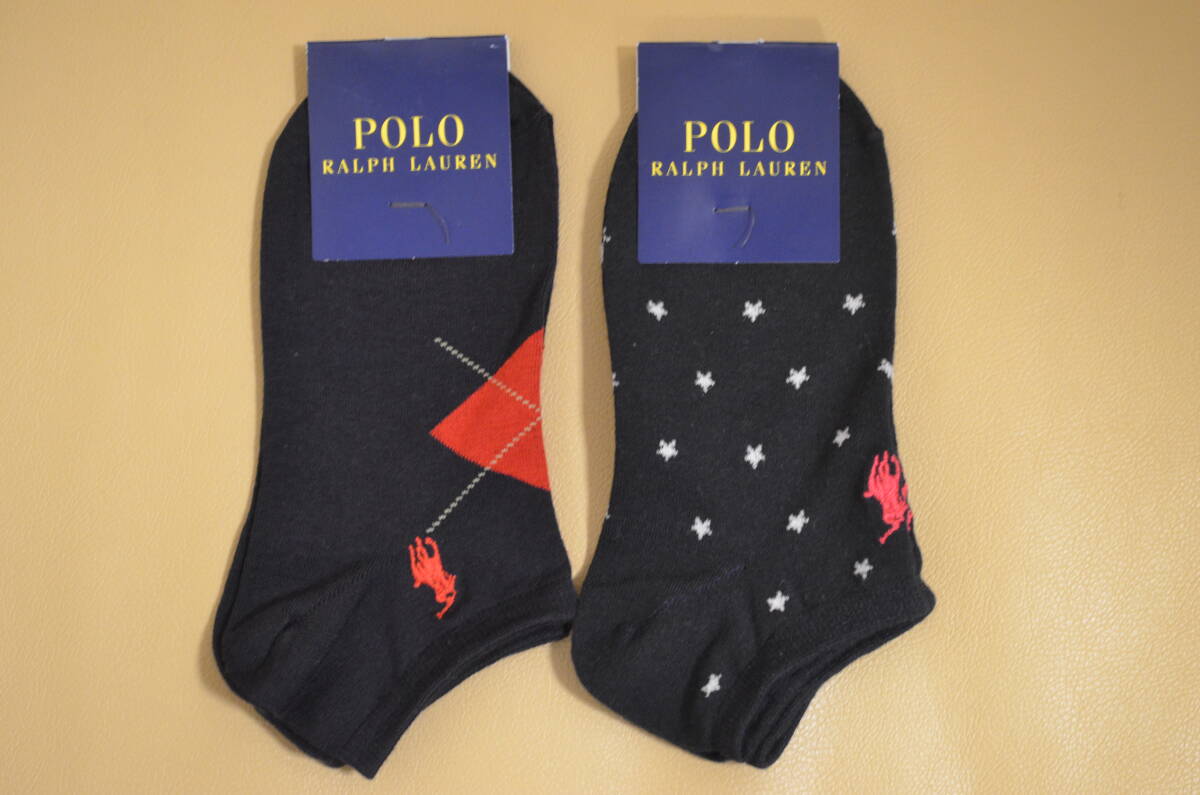 新品　未使用 　タグ付き　女性　POLO RALPH LAUREN 　ポロラルフローレン　スニーカー丈ソックス　２足セット 送料無料_画像1