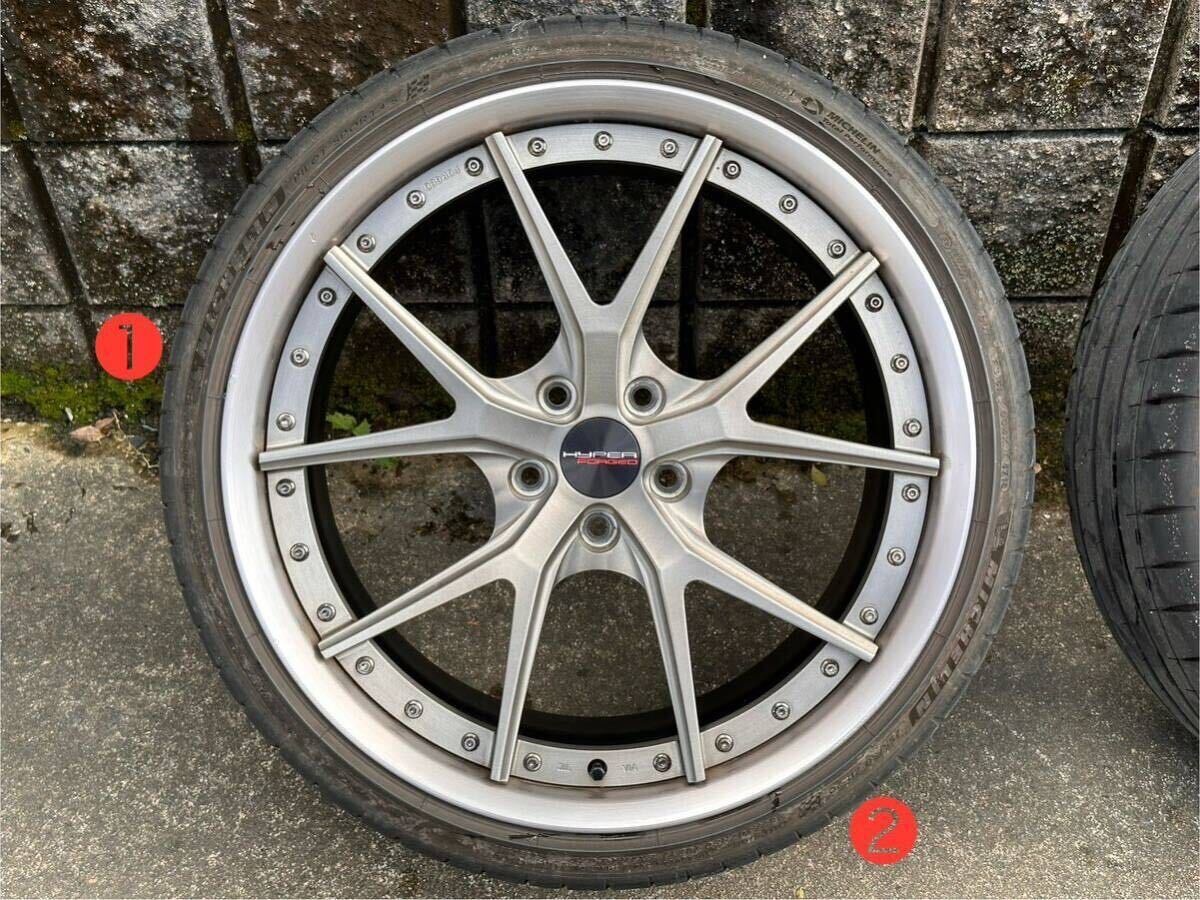 Hyper Forged 20インチ 9.5J +41 +48 PCD112 ハブ径57.1mm Michelin PS4S 255/30R20 4本 鍛造 アウディ Audi TT TTS TTRS_画像2