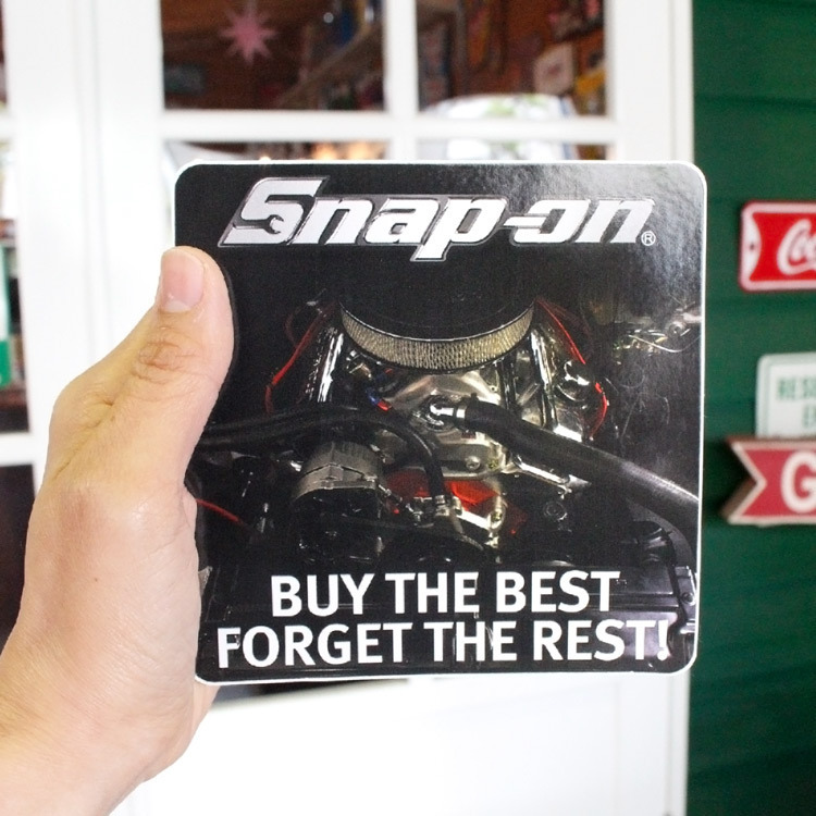 Snap-on スナップオン デカール スクエア BUY THE BEST　エンジン ブラック 縦12.7×横12.7cm ステッ_画像2