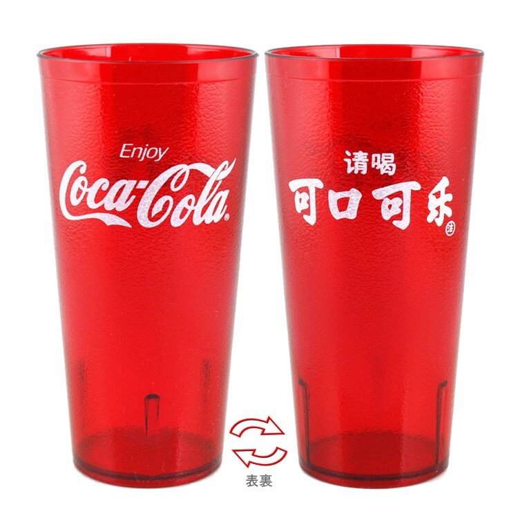 プラスチックタンブラー コカ・コーラ CHINA TOWN 24oz 709ml レッド 中国語 コップ レストランウエア アメリ_画像1
