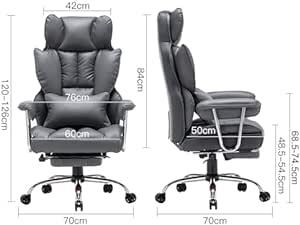 SKYEゲーミングチェア PUレザー オフィスチェア/デスクチェア/社長椅子 伸縮可能のオットマン 座り心地最高 椅子 ランバーサ_画像2