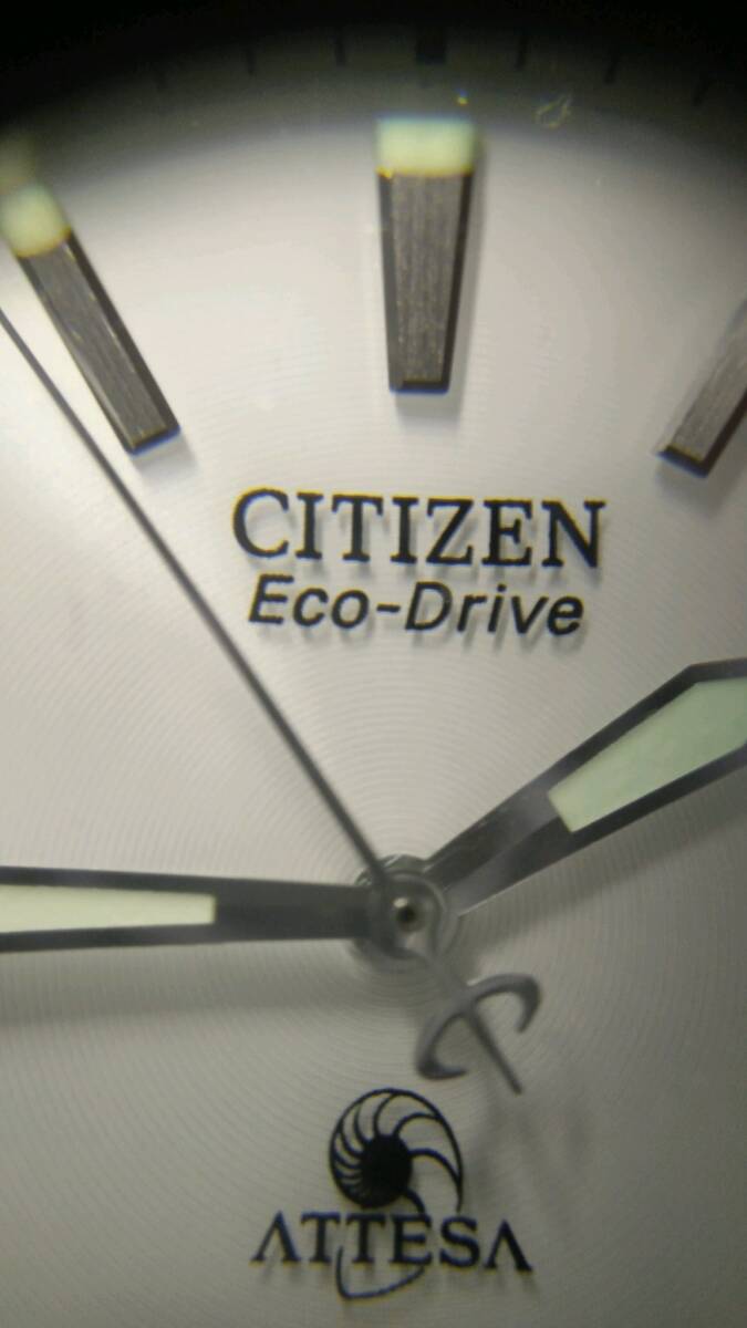 CITIZEN радиоволны солнечный мужские наручные часы ECO-DRIVE ATTESA H410-T003788 W.R.10BAR обычный работа товар серебряный цвет обхват руки примерно 18cm с футляром 