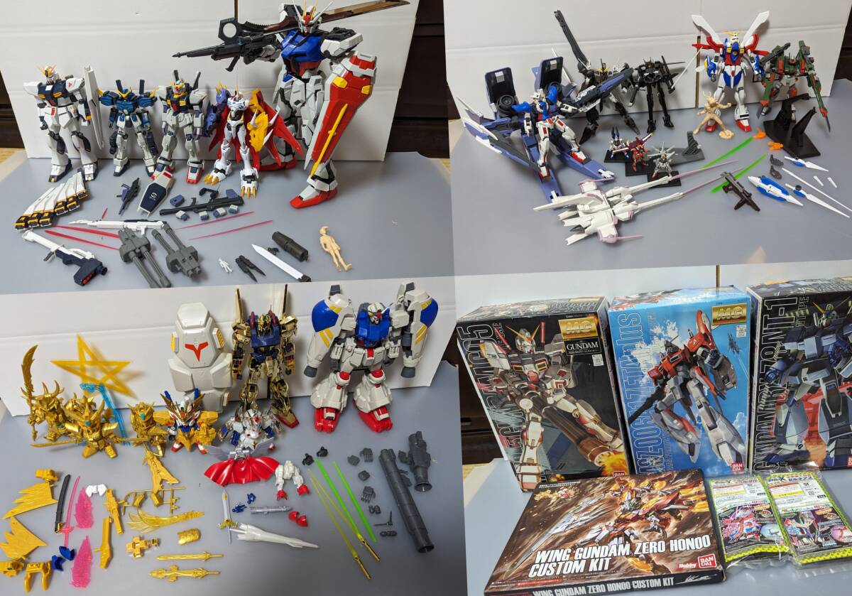 ( not yet constructed goods contains )PG Strike Gundam,HG GN arm z,MGgodo Gundam etc. Junk center. plastic model large amount set sale gun pra three country .