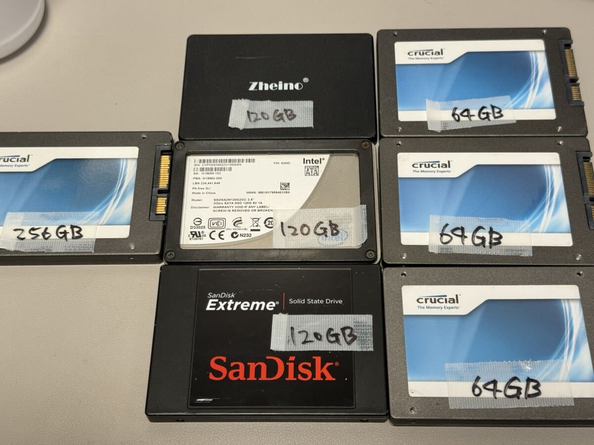 【ジャンク】2.5インチ SATA SSD 容量色々 7個セット