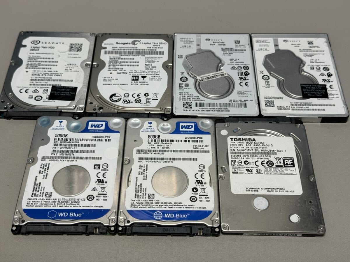 【ジャンク】2.5インチ HDD ハードディスク 500GB 7個セット L【送料無料】_画像1