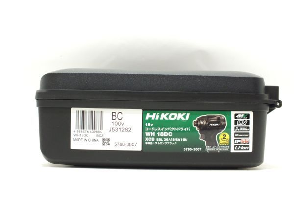 n4108 【未使用】HiKOKI ハイコーキ 18Vコードレスインパクトドライバ WH18DC(XCB) ストロングブラック [098-240518]_画像4