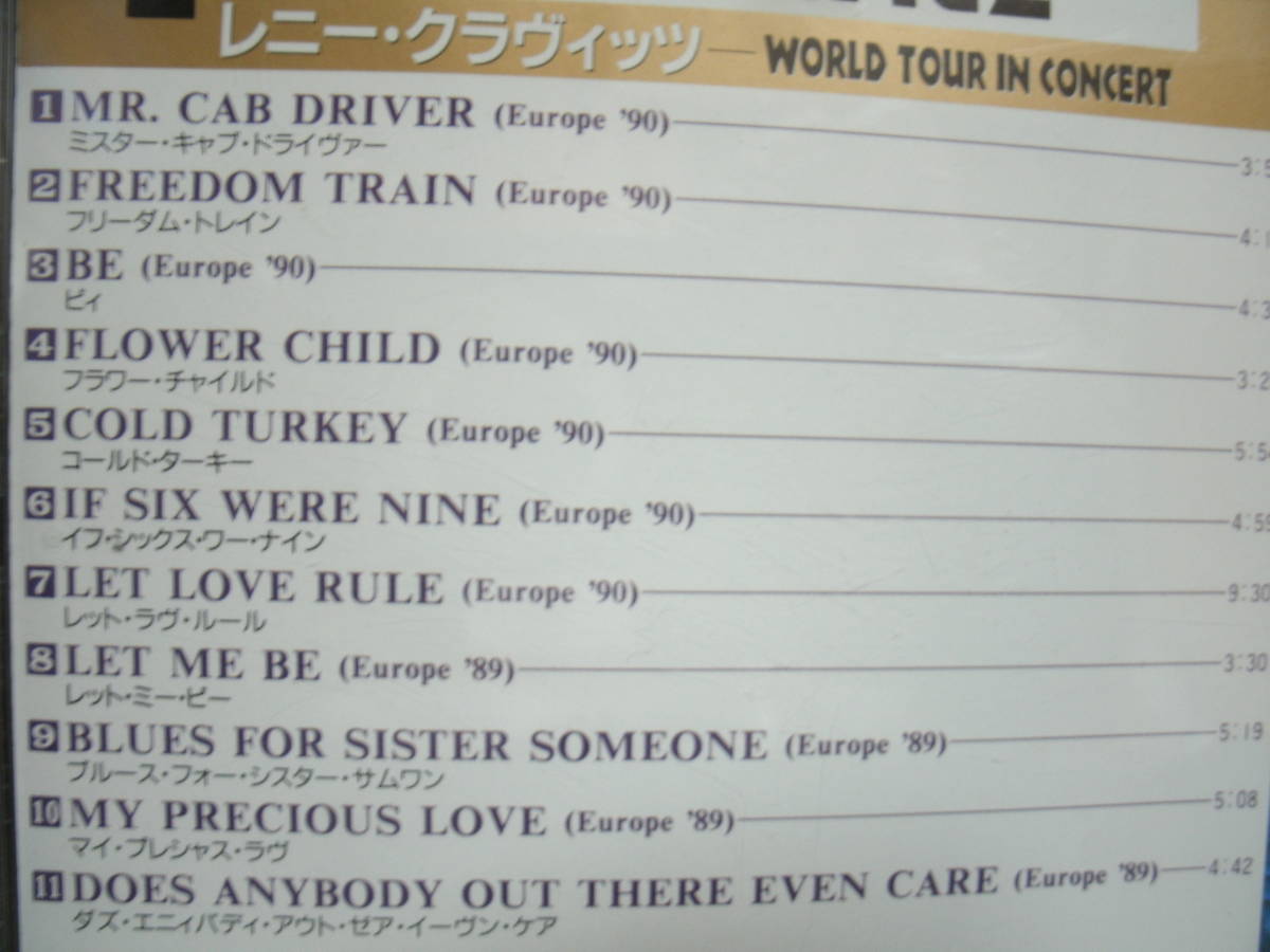 【中古CD】LENNY KRAVITZ / WORLD TOUR IN CONCERT / EUROPE 89-90 / LIVE 音源 / レニー・クラヴィッツ_画像7
