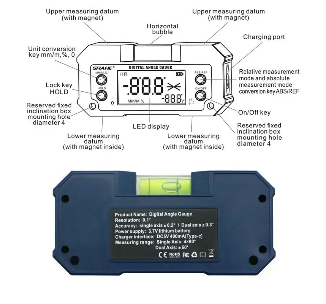 ラスト1台！デジタル角度計 水平器 傾斜測定器 レベル計 マグネット付 DIY 丸鋸等 木工 テーブルソー！送料無料☆！