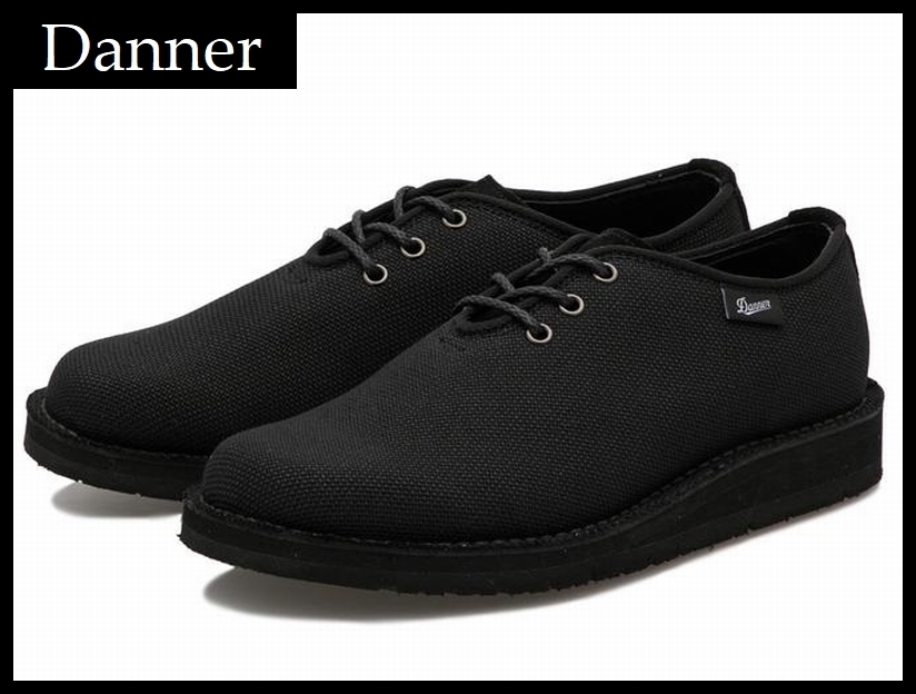 送料無料 新品 限定品 Danner ダナー D317904 倉敷帆布 SHANIKO LACE HANPU シャニコ レース シューレース シューズ スニーカー 黒 25.0 ①