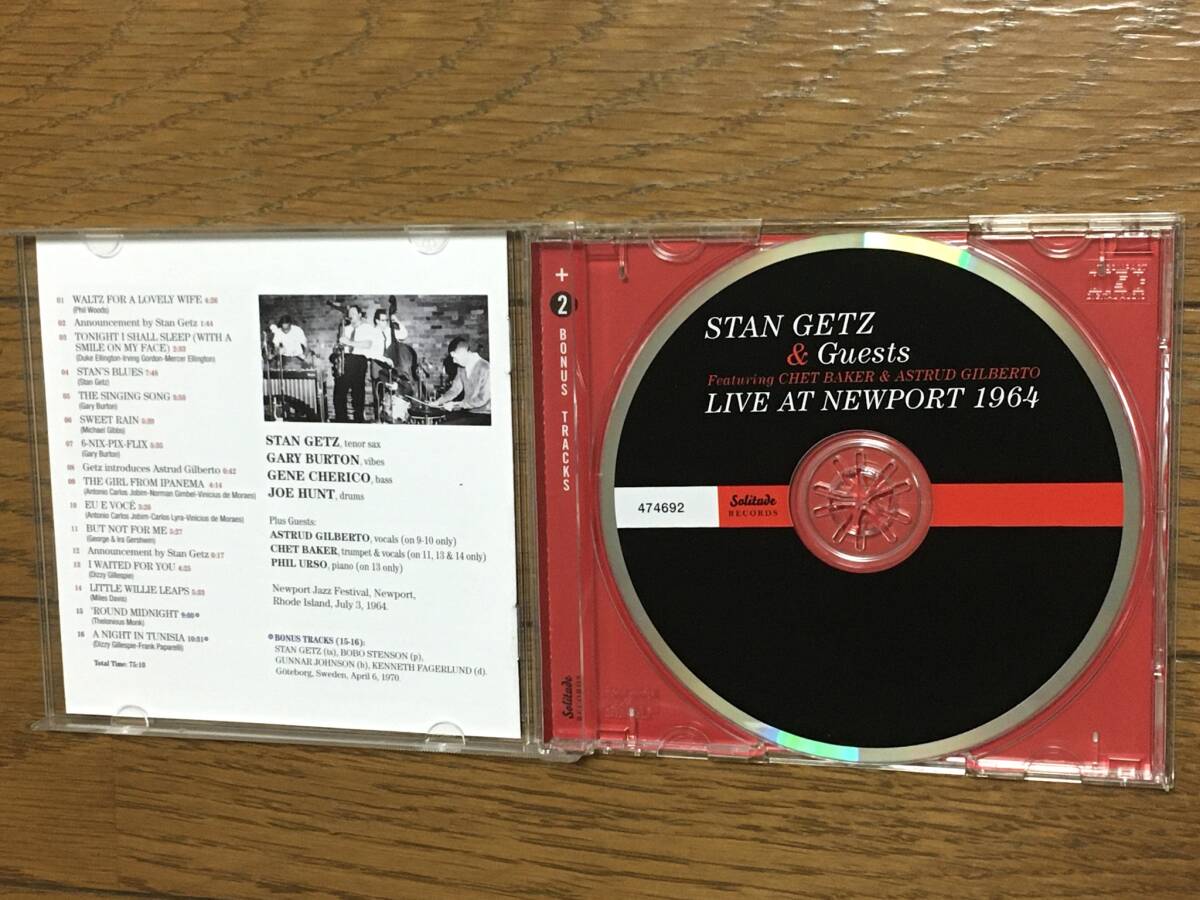 Stan Getz & Guests / Live At Newport 1964 ライブ盤 傑作 輸入盤(EU盤) Gary Burton Gene Cherico Joe Hunt Astrud Gilberto Chet Baker_画像5
