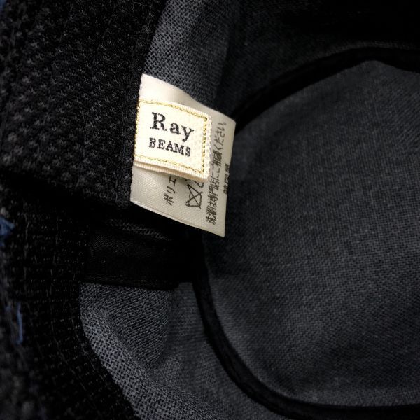 【24449】Ray BEAMS 中折れ ハット ネイビー色 ポリエステル100％ つば広 レイビームス レディース 帽子 ファッション USED 梱包100サイズ_画像5
