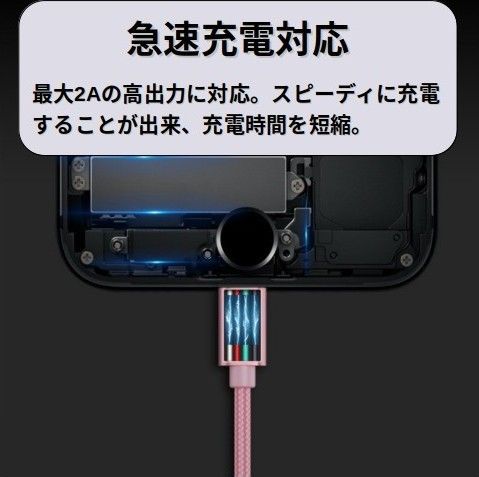 ライトニングケーブル iPhone充電コード 2m 2本