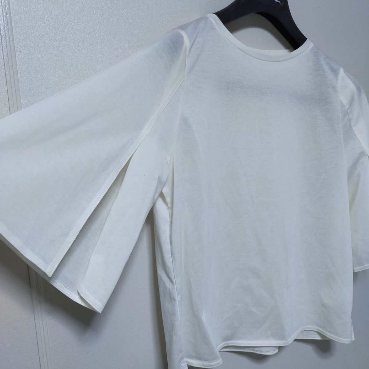 【極美品】BEAMSLIGHTS 白　五分袖　カットソー　トップス Tシャツ  プルオーバー クルーネック 半袖 コットン