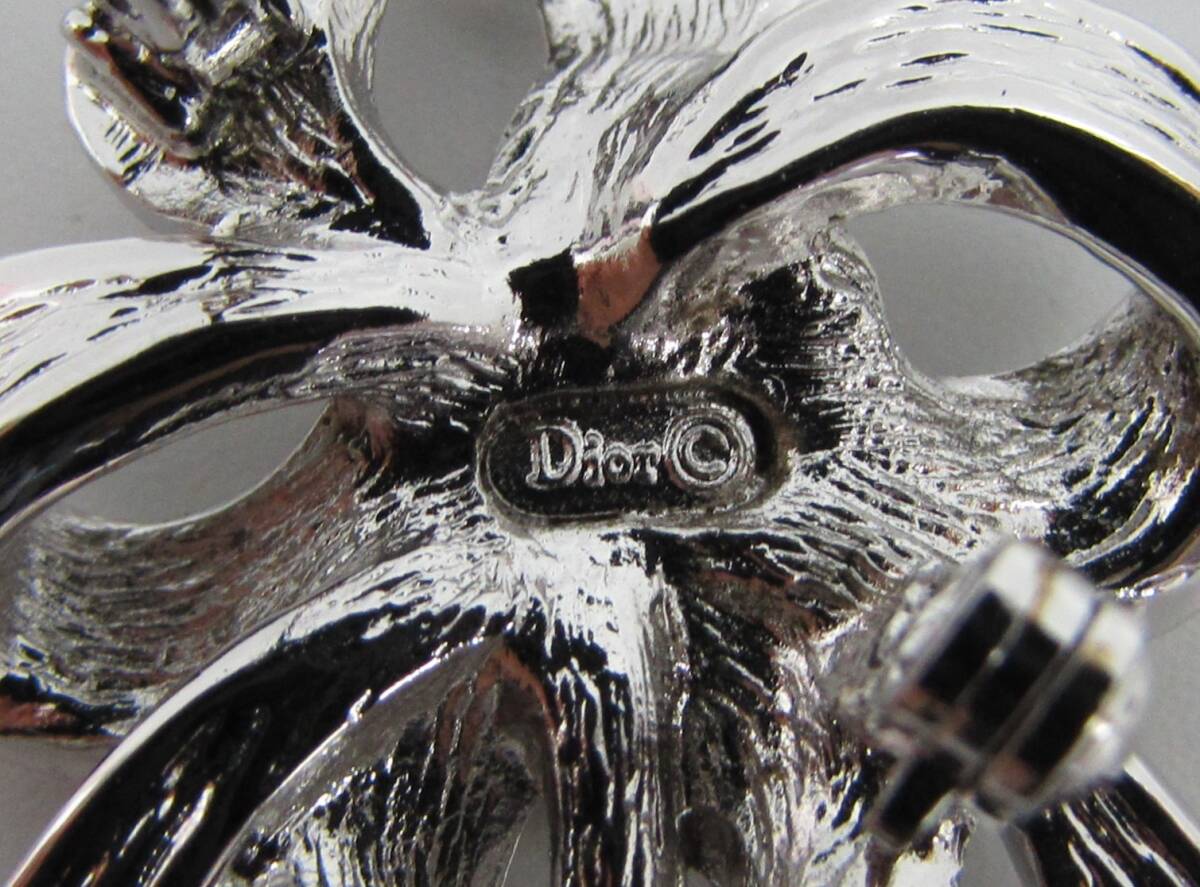 1 иен ~ Christian Dior Christian Dior брошь серебряный цвет стразы бренд аксессуары аксессуары стандартный товар A67