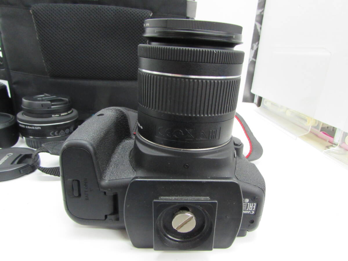 1円～ 極美品 完動品 CANON キャノン 一眼レフカメラ EOS Kiss X9i トリプルレンズセット 一式 18~55mm / 55-250ｍｍ / 24ｍｍの画像9