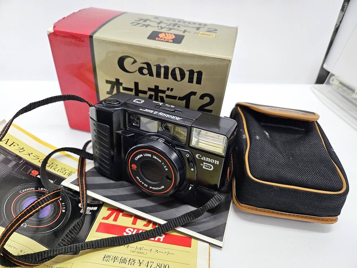  junk Canon Canon Autoboy2 auto Boy 2 QUART ZDATE quartz te-to compact film camera box instructions 