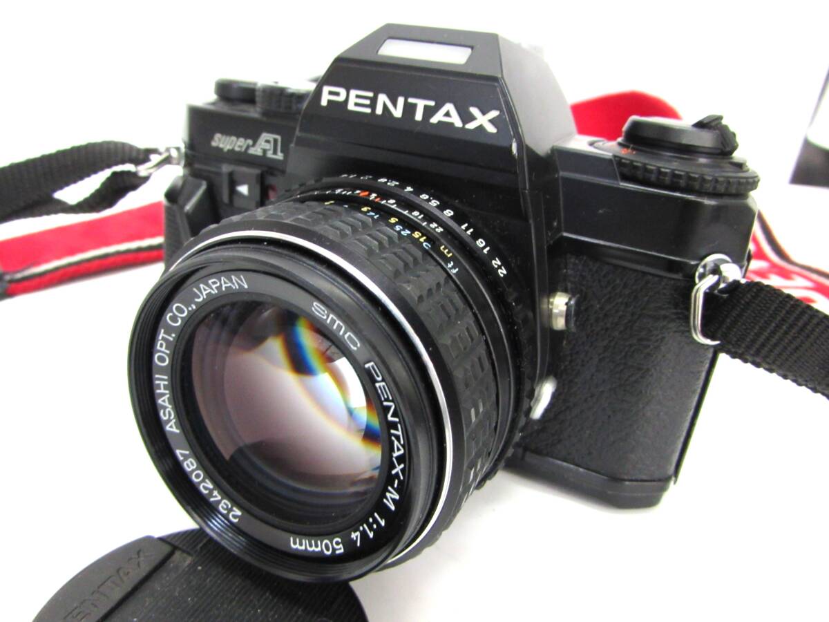 1円～ 動作品 ペンタックス Pentax Super A / SMC PENTAX-M 50mm F1.4 一眼レフ フィルムカメラ F_画像1