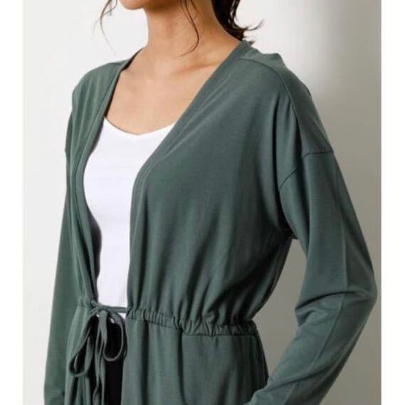  контакт охлаждающий *UV cut * превосходный товар azur AZUL by moussy... relax свободная домашняя одежда type длинный кардиган синий зеленый зеленый S размер женский 