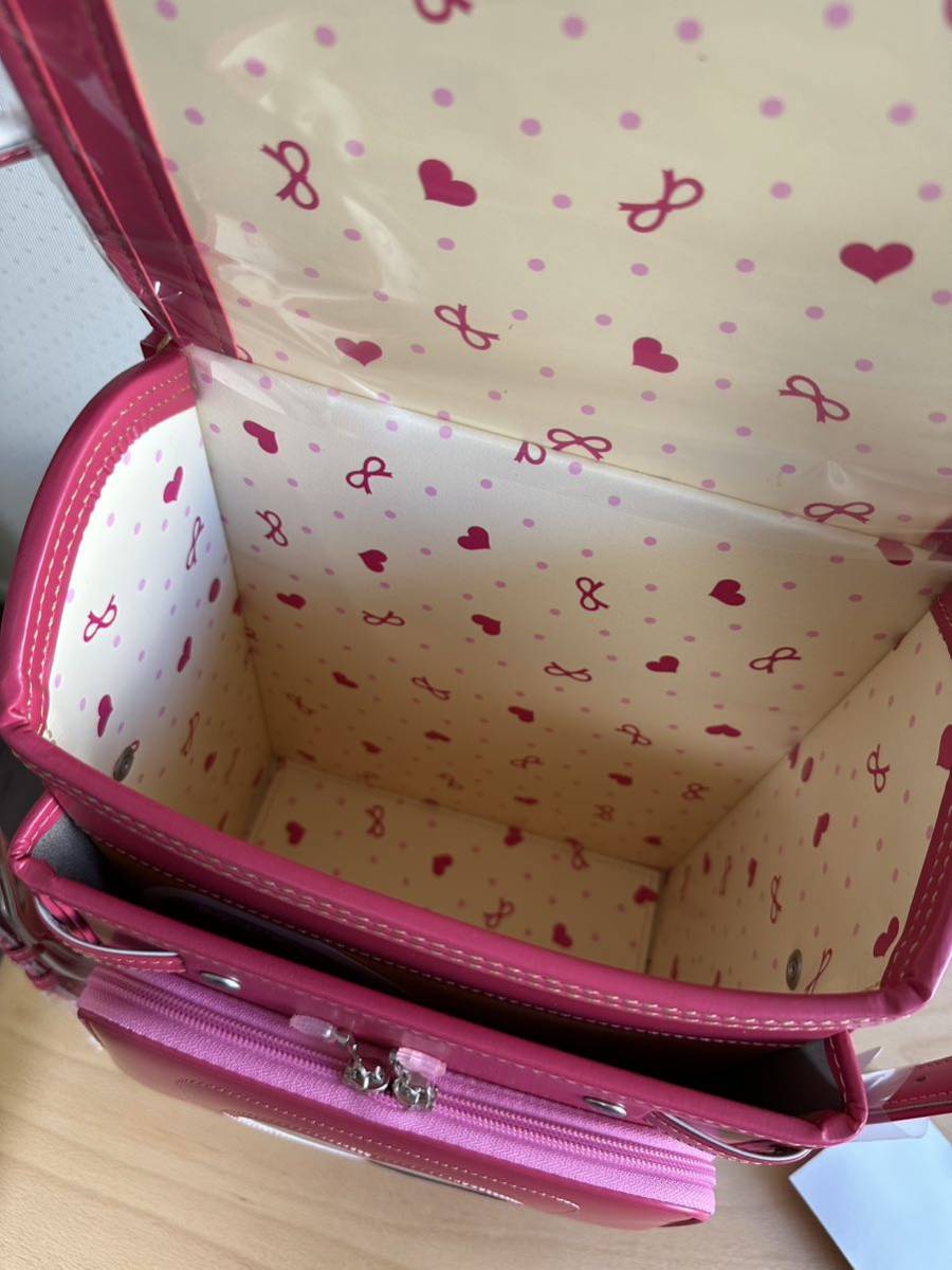 ラスト1 ランドセル 日本製 ピンク ハート型 本革 レザー 入学 小学校 小学生 新品 未使用 小学校 バッグ リュックの画像6
