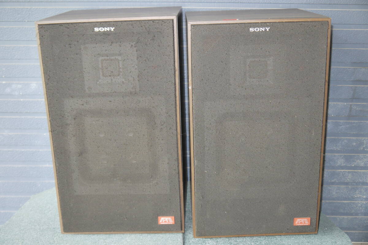  Sony APM-33W スピーカー 【ペア】ソニー 動作品 2way スピーカー 加水分解あり　現状_画像1