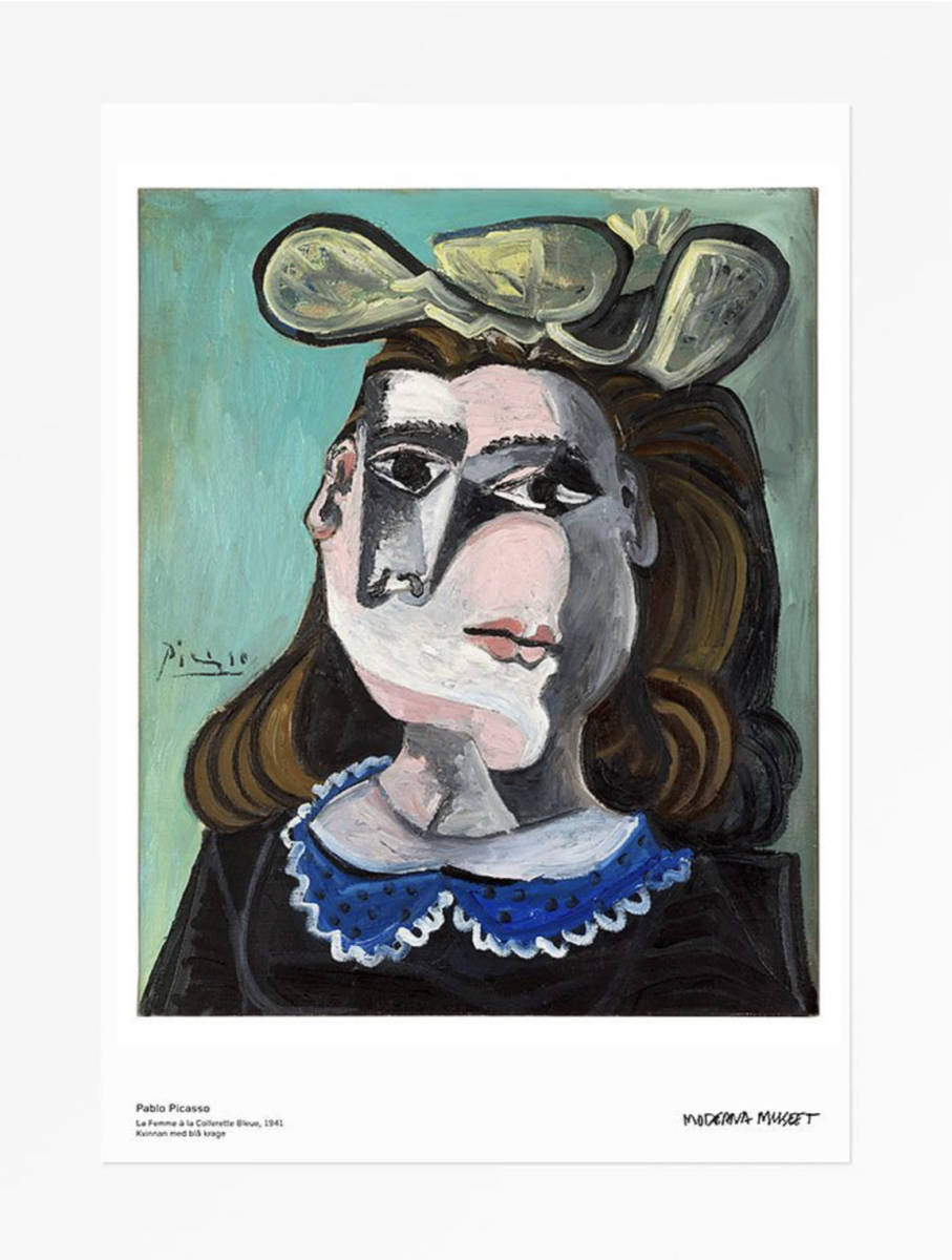 パブロ・ピカソ【ポスター La Femme la collerette bleue, 1941】 Pablo Picasso_画像1