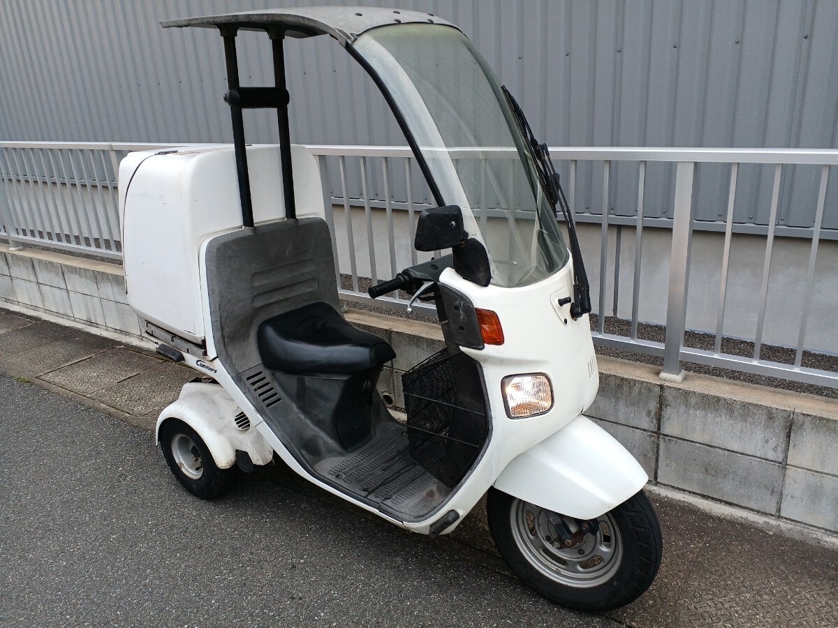 福岡県発 実働！ ホンダ ジャイロキャノピー 2サイクル TA02 3輪ミニカーベース　リヤボックス付き_画像1