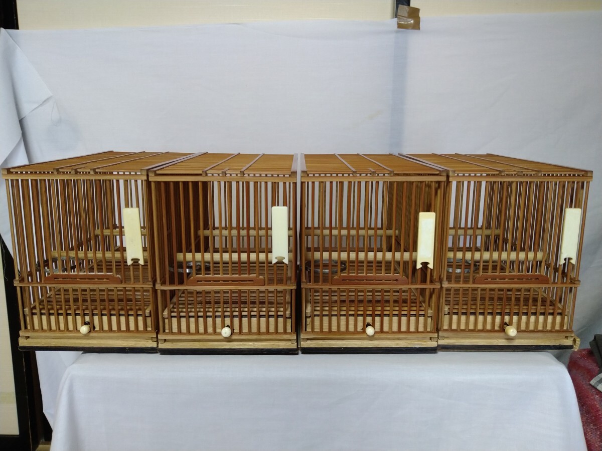  bird cage bird . bamboo skill meji low g chair Showa Retro antique bamboo product gauge boy era 