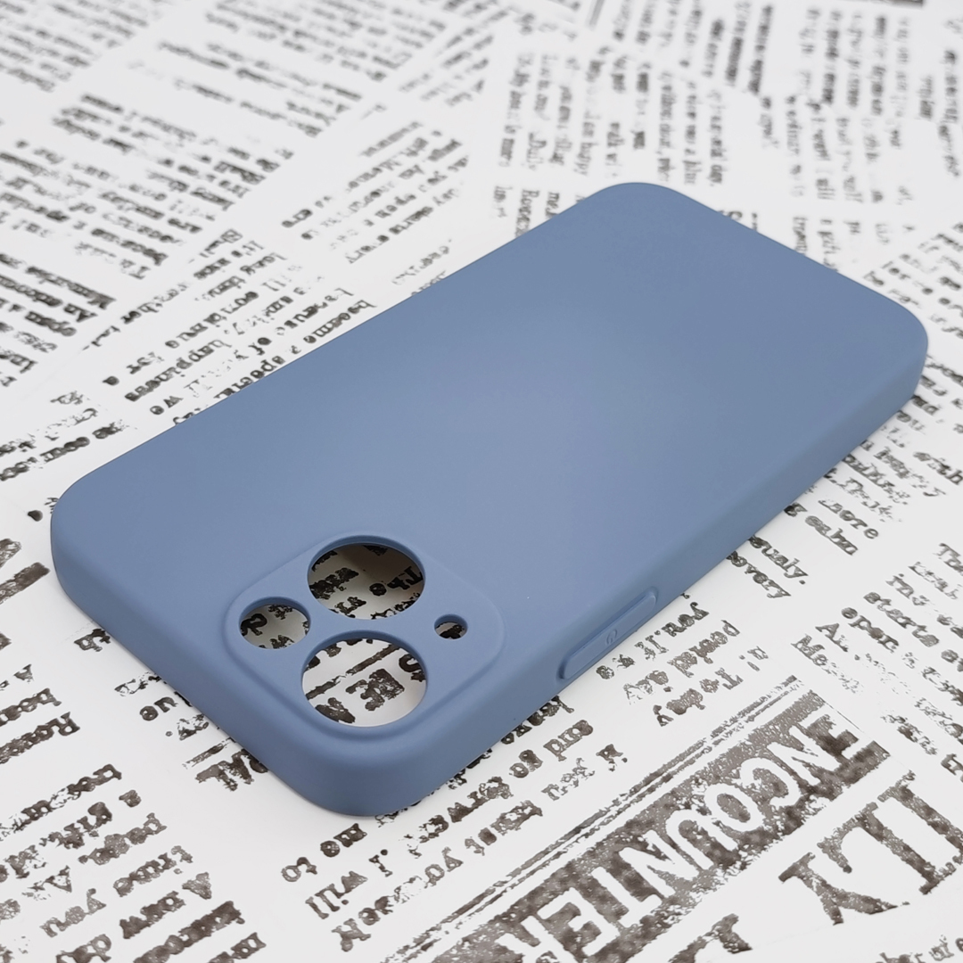 * iPhone 13mini силиконовый чехол [03] пепельно-голубой (1)
