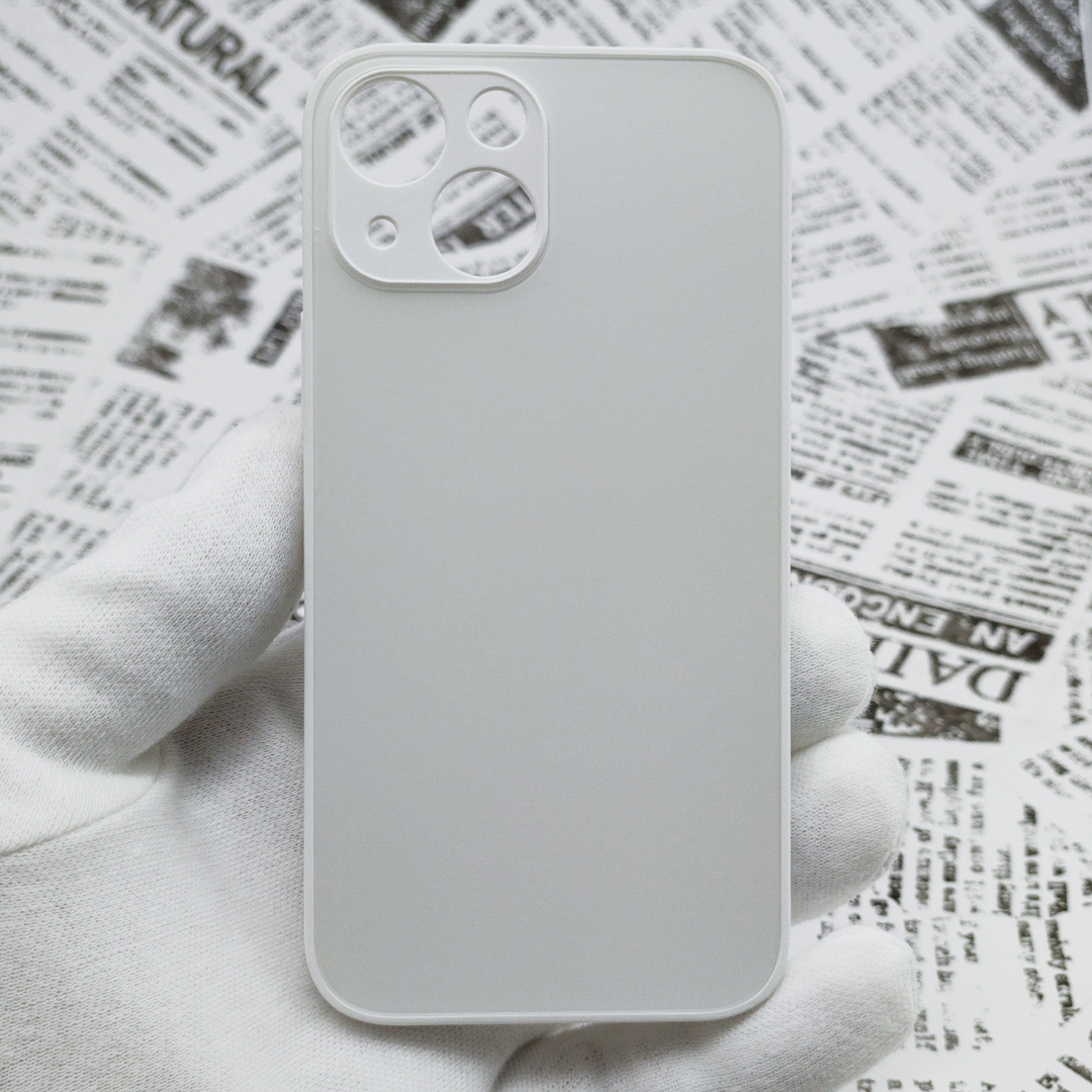 * iPhone 13mini glass the back side silicon case [24] white (5)