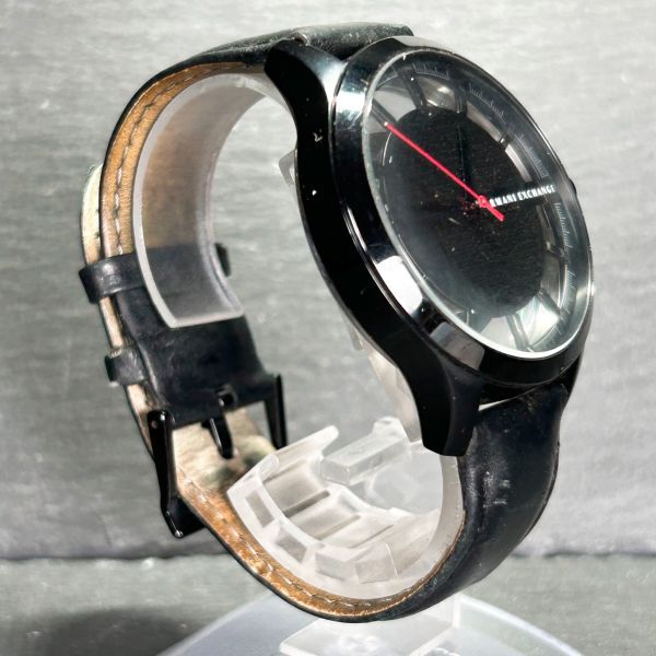 Armani Exchange アルマーニエクスチェンジ AX2180 腕時計 クオーツ アナログ ステンレススチール レザーベルト スケルトン 電池交換済みの画像5