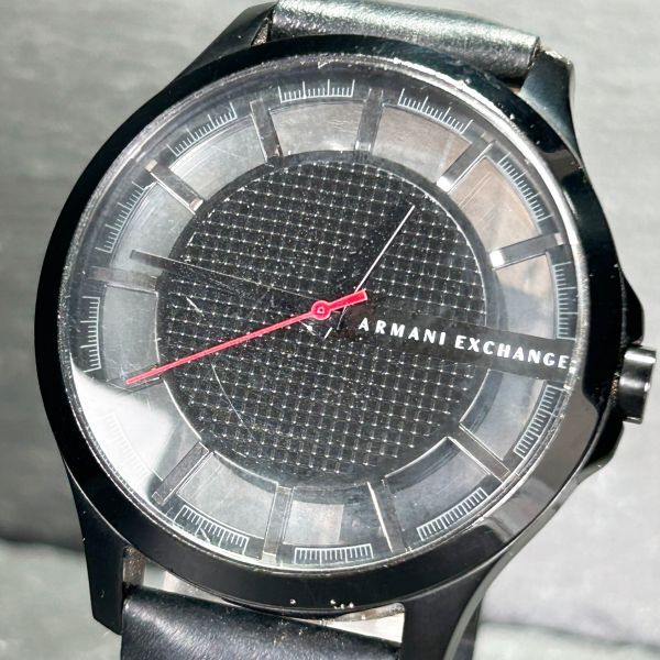 Armani Exchange アルマーニエクスチェンジ AX2180 腕時計 クオーツ アナログ ステンレススチール レザーベルト スケルトン 電池交換済みの画像2