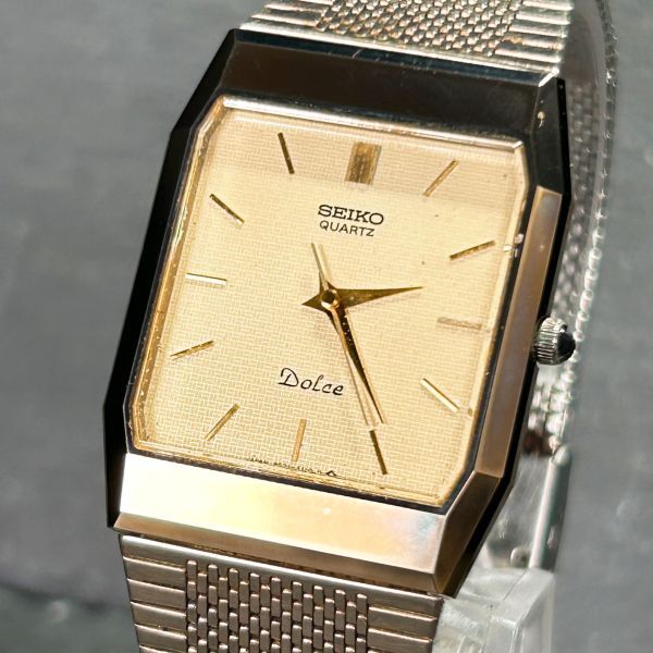 1970年代製 SEIKO セイコー DOLCE ドルチェ 9521-5110 腕時計 クオーツ アナログ ゴールド 諏訪精工舎 ステンレススチール 新品電池交換済の画像2
