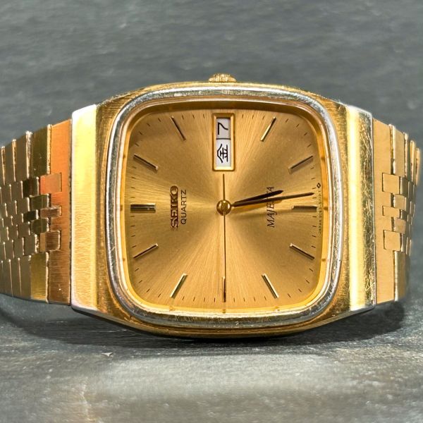 1970年代製 SEIKO セイコー MAJESTA マジェスタ 9063-5010 腕時計 クオーツ アナログ カレンダー ヴィンテージ 諏訪精工舎 動作確認済みの画像4