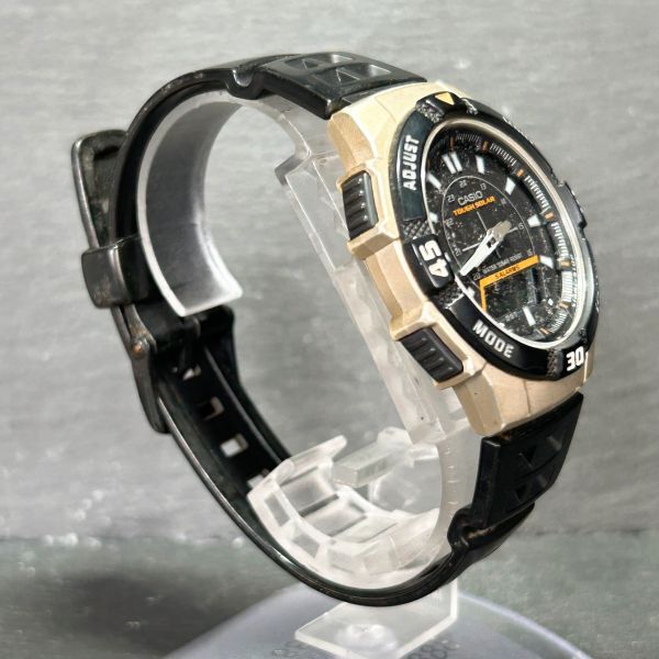 海外モデル CASIO カシオ AQ-S800W-1E 腕時計 タフソーラー アナデジ ブラック シルバー 多機能 ラバー ステンレススチール カレンダーの画像5