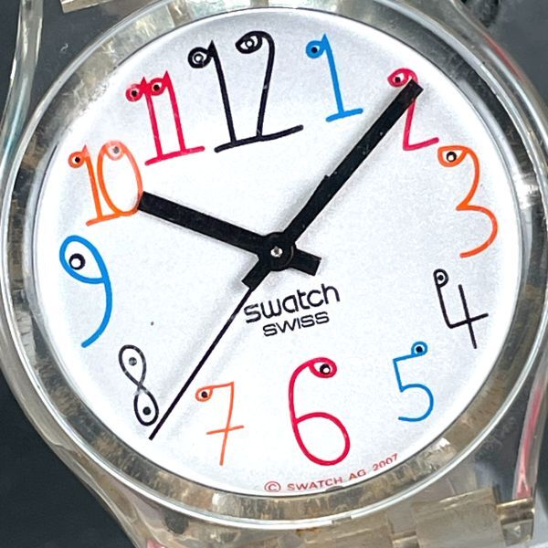 SWATCH スウォッチ AG2007 腕時計 クオーツ アナログ 3針 スケルトン シリコンバンド ユニセックス 男女兼用 電池交換済み 動作確認済み_画像1