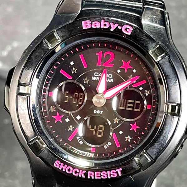 CASIO カシオ Baby-G ベビージー コンポジットライン BGA-121C-1B2 腕時計 アナデジ ステンレス 多機能 ブラック×ピンク 動作確認済みの画像2