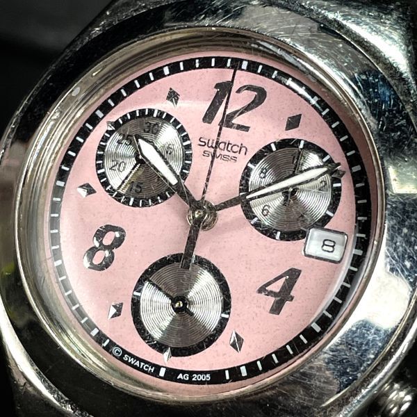 SWATCH Swatch IRONY Irony AG2005 наручные часы кварц аналог хронограф функция розовый × серебряный новый товар батарейка заменена рабочее состояние подтверждено 