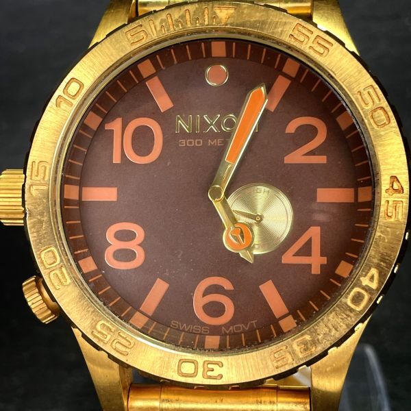NIXON ニクソン 51-30 腕時計 クオーツ アナログ ステンレススチール ゴールド メンズ タイドグラフ 多機能 新品電池交換済み 動作確認済み_画像1