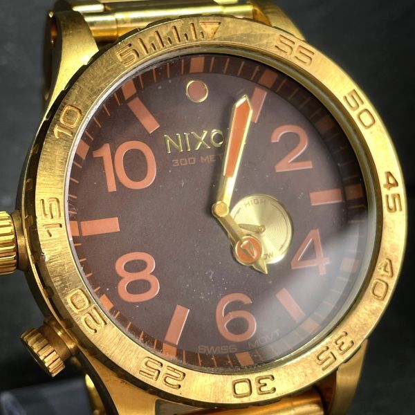 NIXON ニクソン 51-30 腕時計 クオーツ アナログ ステンレススチール ゴールド メンズ タイドグラフ 多機能 新品電池交換済み 動作確認済み_画像2