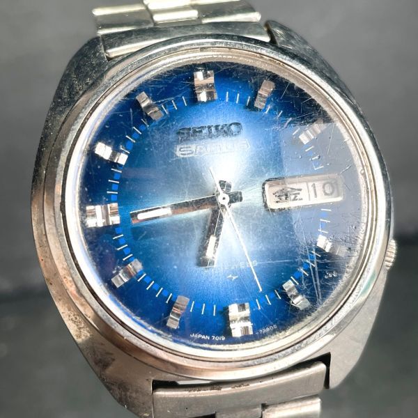 1970年代製 SEIKO セイコー 5ACTUS ファイブアクタス 7019-7210 腕時計 アナログ 自動巻き カットガラス 亀戸製 カレンダー 動作確認済み_画像1