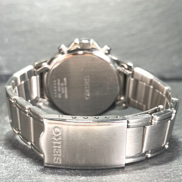 希少 SEIKO セイコー 7T92-0BB0 腕時計 アナログ クオーツ ホワイト文字盤 クロノグラフ カレンダー メンズ 新品電池交換済み 動作確認済み_画像7